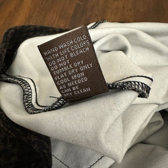 J. McLaughlin "Houndstooth" Ankle Dress Pants Skinny Stretch in Black Brown - Picture 11 of 14